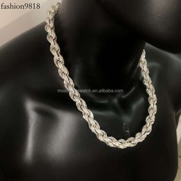 Twisted Moissanite Rope Chain S 10K 14K Solid Gold Hip Hop Men Jewellery Cuban Necklace Iced Out Vvs Diamond Rope Chain