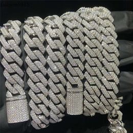 Cross-Border E-Commerce Sells Miami Chain Simulation Drill Collar S Sier Mosant Drill 12Mm 14Mm 15Mm Cuban Chain