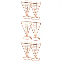 Flatware Sets 6 Pcs French Fries Stands Cone Basket Fry Holders Snack Fried Chicken Display Racks