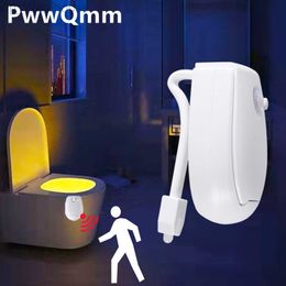 Toilet Night Light PIR Motion Sensor Toilet Lights Washroom Night Lamp 8 Colours Toilet Bowl Lighting For Bathroom Washroom HKD230812