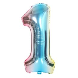 Decoration 32inch Gradient Number Aluminium Foil Balloon Decoration Birthday Wedding Easter Halloween Christmas Digital Ballons R230812