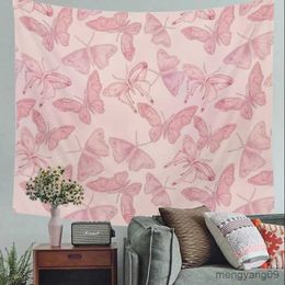 Tapestries Pink Butterfly Tapestry Hippie Tapestry Pink Tapestry Wall Room Decor for Bedroom Living Room Dorm house decor collegedorm R230812