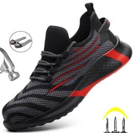 Boots Men Work Safety Shoes Antipuncture Working Sneakers Male Indestructible Lightweight 230812