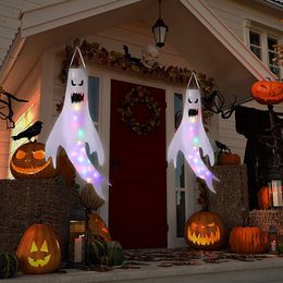 Other Event Party Supplies LED Lights Glowing Ghost Windsocks Halloween Decorations Hanging Flag Wind Socks For Home Yard Outdoor Decor Party Supplies 230812
