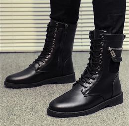 Boots Autumn mens motorcycle Men Chain Fashion Mens Black Metal Buckle Lace Up Male Motorcycle Shoes 230811