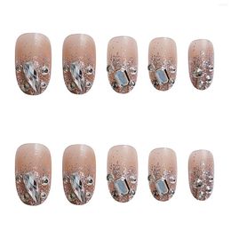 False Nails Milk Coffee Star Crystal Style Nail Full Coverage Long Lasting Easy Removal For Hand Decoration Art