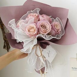 Gift Wrap Flower Wrapping Paper Wave Yarn Lace Mesh Florist Supplies Bouquet Packing Packaging Diy Valentines Day Wedding