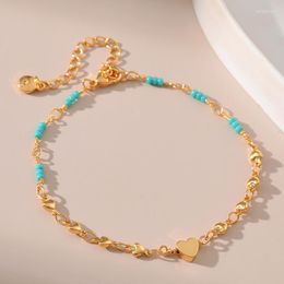 Strand CCGOOD Gold Plated Chain Thin Bracelet Heart Bracelets For Women Lover Gift Minimalist Jewelry 2023 Metal Texture Bijoux Femme