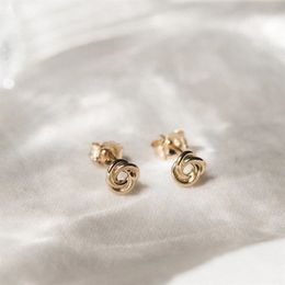 Stud 14K Gold Filled Love Knot Stud Earrings Tarnish Resistant Earrings Dainty Jewellery Earrings For Women Simple Waterproof Jewellery 230811