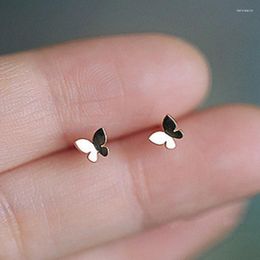 Stud Earrings Chic Minimalist Butterfly Shaped For Women 3 Colours To Choose Small Girls Jewellery