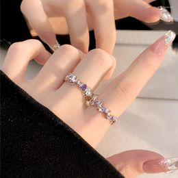 Wedding Rings For Women Little Purple Star Heart Shaped Engagement Dainty Ring Jewellry Zircon Romantic Fashion Jewelry