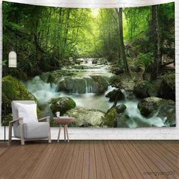 Tapestries Forest Tapestry Wall Painting Hippie Fabric Tapestries Art Background Blanket for Living Room Bedroom Home Decor R230812