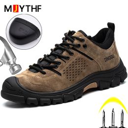 Boots Construction Male Industrial Shoes Antismash Antipuncture Work Indestructible Safety Men Steel Toe Sneakers 230812