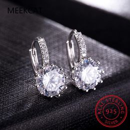 Hoop Earrings 1.0CT Moissanite For Women 925 Sterling Silver Sparkling Ear Buckle Engagement Fine Jewellery Gifts MSE002
