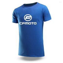 Men's T Shirts Cfmoto 2023 Summer Style Printing Round Neck Classic Ordinary Short Sleeve Men Harajuku Breathable Solid Color Personality
