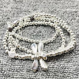 Chains 2023U NOde50 Fashion Electroplated 925 Silver Double Chain Butterfly Necklace Exquisite Holiday Jewellery Gift
