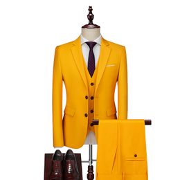 Men's Suits Blazers Jacket Vest Pants High-end Brand Luxury Dark Lattice Business Men's Slim Suit Groom Wedding Dress Tuxedo Banquet Clubmen 230811