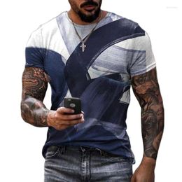 Men's T Shirts Summer 3D Printing Casual T-shirt Loose Round Neck Top Personalised Graffiti Quick Drying Material Big Clothes