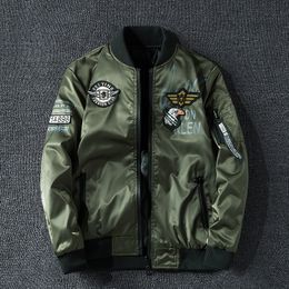 Men's Jackets Motorcycle jacket Army Air Force Fly Pilot Jacket Military Airborne Flight Tactical Men two side wear Bomber Jacket 230811