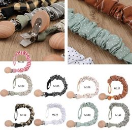 Safety Cotton Baby Infant Toddler Dummy Pacifier Handmade Soother Nipple Clip Chain Holder Strap Baby Chew Toy for Baby