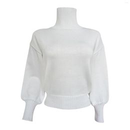Women's Sweaters Business Casual Tops For Women Womens Shirts Solid Colour Bubble Sleeve Oversize Button Down Shirt