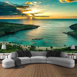Tapestries Landscape Beach Sunset Tapestry Wall Hanging Large Tapestry Beautiful Dormitory Indoor Bedroom Can Customised R230812