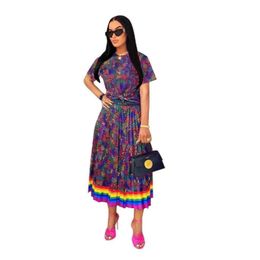 Designer Womens Casual Dresses Lettera stampata in stile Boho Style Dress