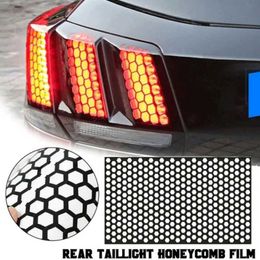 Honeycomb Stickers Car Stylish Tail Lights DIY Hollow Protector Decals Auto Rear Lamp Decoration Wrap Film Sticker 48*30cm R230812