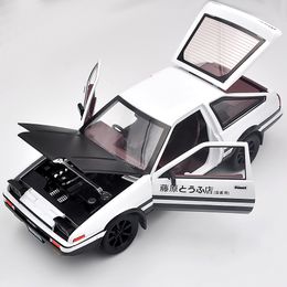 Diecast Model 1 20 movie car AE86 alloy car mold die-casting toy car metal car model simulation sound and light children's toy gift 230811