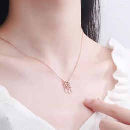 Chains Dream Net Tassel Collarbone Chain Silver Colour Cubic Zirconia Or Women Girls Simple Dainty Trendy Jewellery