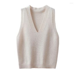 Women's Sweaters Merino Wool Knitted Pullovers Tank Tops Women Spring Waistcoats Sweater Jumper Sleeveless Vests Female Loose Coat