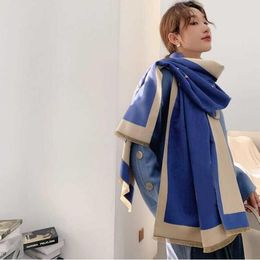 Scarves Six Style Letter Cashmere Designer Soft Woolen Scarf Shawl Portable Warmth Thickening Plaid Sofa Horse Fleece Knitted Blanket