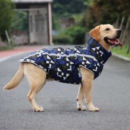 Large Dogs New Cold Weather Dog Warm Vest Jacket Coat Pet Winter Clothes For Labrador Waterproof Big Storm Coat Thickened Padded HKD230812