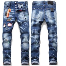 designer jeans mens jeans rippade jeans denim byxor byxor ren färg smal passform retro casual utomhus tröjor lapp designers byxor jogger storlek 28-38