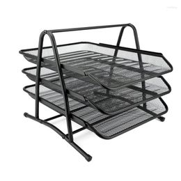 Storage Bags 3-tier Metal Desk Organiser Tray For Folios Sheets And Documents Office Or Personal Use