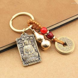 Keychains Brass Zodiac Tiger Emperors Money Keychain Lucky Car Handle Jewelry Accessories Bag Keying