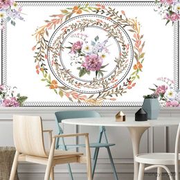 Tapestries Floral Tapestry Flower Garland Wall Tapestry India Hippie Home Decor Wall Cloth Tapestries R230812