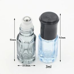 wholesale Colourful Small 3ml Glass Roller Bottle Mini Essential oil Bottles 6ml with Stainless Steel Roll on Ball Top Quality