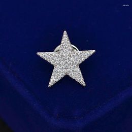 Brooches Korean Design CZ Pentagone Star Shirt Collar Lapel Pin Brooch For Women Fashion Ornaments Jewellery Accessories Thorn Cuff