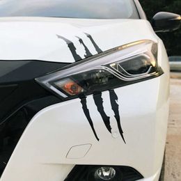 Stickers 7 Colors Sticker Monster Claw Marks Car Headlight Stripes Scratch Vinyl Decal Universal For Most R230812