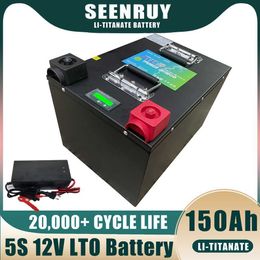 SEENRUY 12V 150Ah LTO Battery Pack Lithium Titanate Battery BMS 5S for 1500W Base Station Solar Energy Storage Caravan