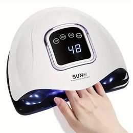 Professional 64 Lamp UV LED Nail Lamp with Automatic Sensor and 4 Timer Settings for Gel Polish Drying - Perfect for Nail Art and Manicures