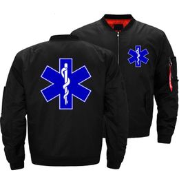 Men's Jackets EMT Emergency Ambulance Star Of Life EMS Bomber Jacket Streetwear Thick Windbreaker Mens Jackets Coat Parkas Clothes 5XL 230811