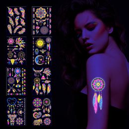 Temporary Tattoos Halloween escent Face Tattoo Sticker Bronzing Glow in the Dark for Festival Party Makeup 230812