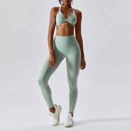 Women's Leggings MODITIN In Pretty Colours Sports Set Fitness Sexy Bra For Women Comfortable Quick Dry Gym Wear Gathered Tops Pants