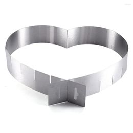 Baking Moulds Adjustable Cake Mould Fondant Pastry Mould Heart Shape Stainless Steel Mousse Pizza Ring Decorating Tools