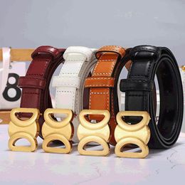 Designer Belt Women Belt Fashion Luxury Belts Smooth Buckle Real leather Classic Strap Ceinture 2.5cm Width Black White Orange Red Color Option Box Packing