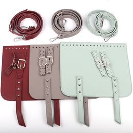 Bag Parts Accessories 3pcs Leather Bag Set Crochet Shoulder Bag Cover With Holes Adjustable Bag Strap For DIY Women Handbag Accessories 230811