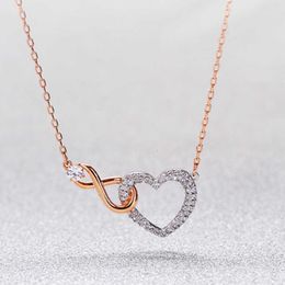 Designer Rovski luxury top Jewellery accessories Classic Love Eternal Heart shaped Pendant Necklace Women's Versatile Collar Chain High Edition Necklace Ornament