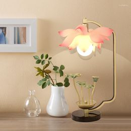 Table Lamps Chinese Wind Lamp Personality Decoration Living Room Bedroom Bedside Warm Art Lotus Zen LB030312